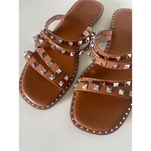 Boho Studded Tan Sandals